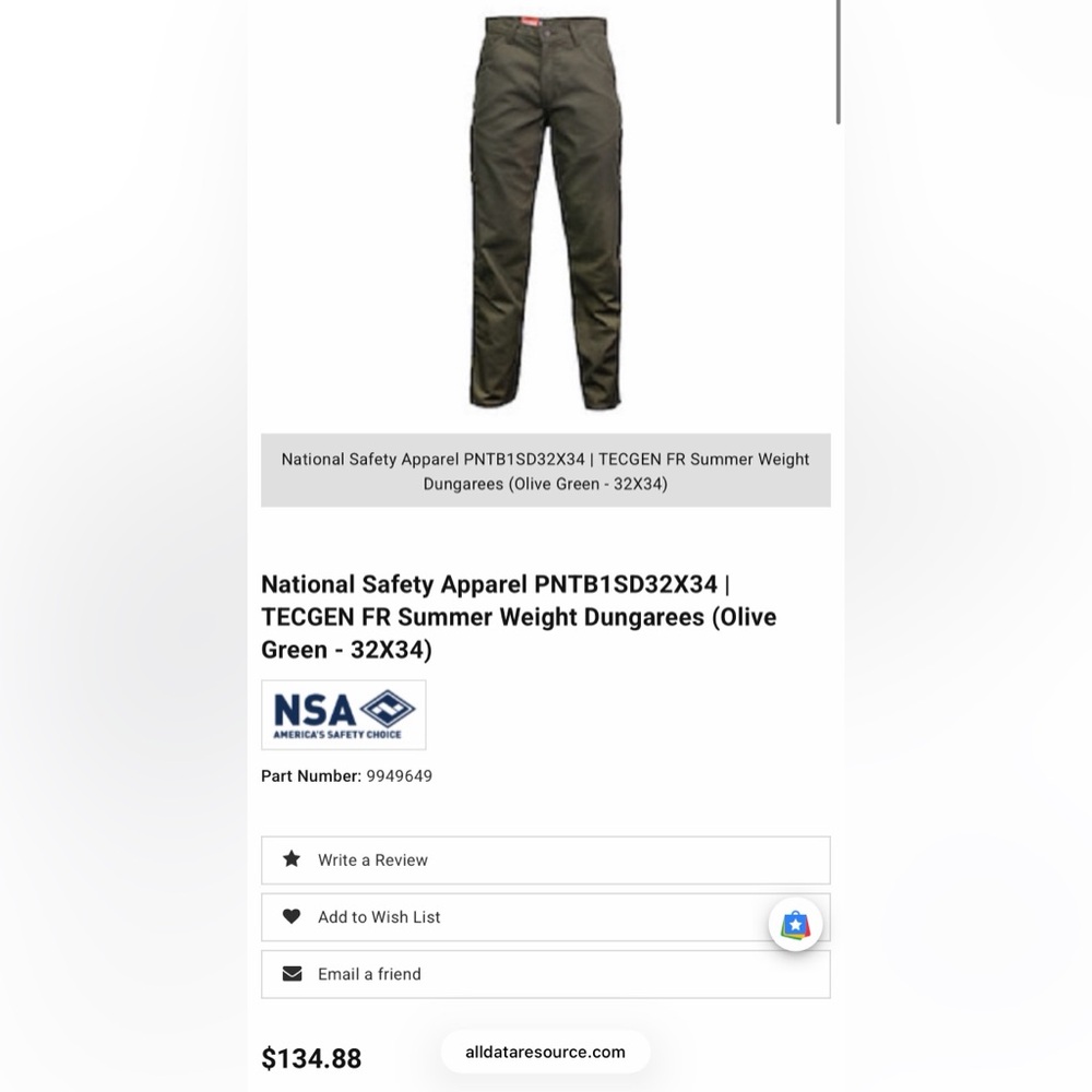 TECGEN FR Green Men's Pants B16